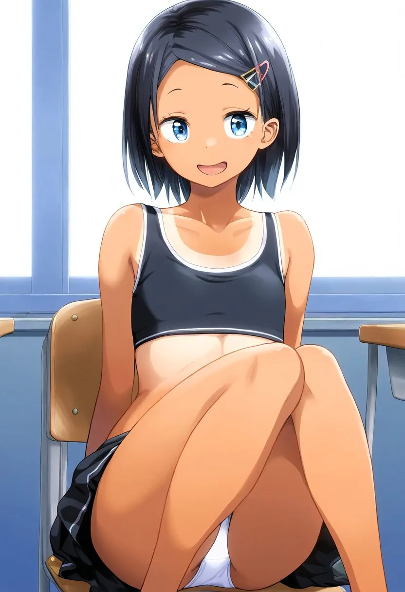 日に焼けた女子は丸見え