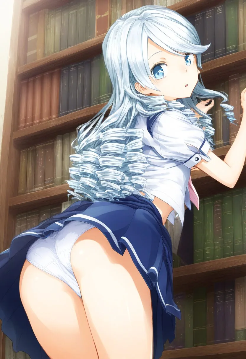 アナスタシア・ペトロワが本を取ろうとしてパンチラ