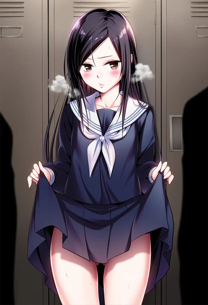 祈守ゆずはは罰ゲームでたくし上げて、ノーパンである。