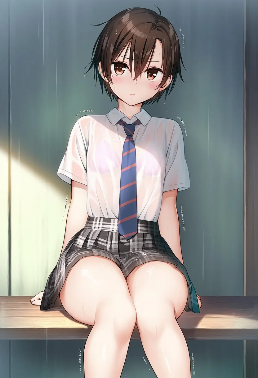 リズが雨に濡れて震える