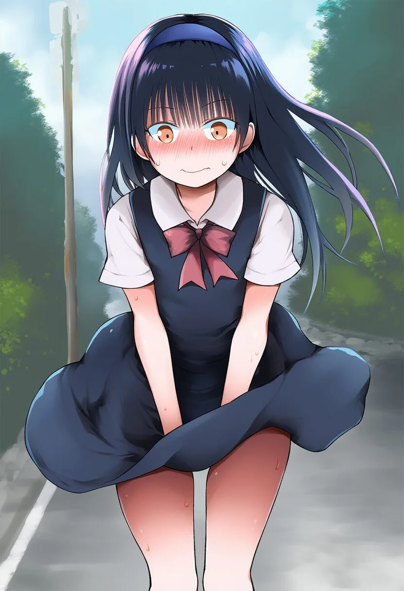 可愛い女子はスカートを押さえる