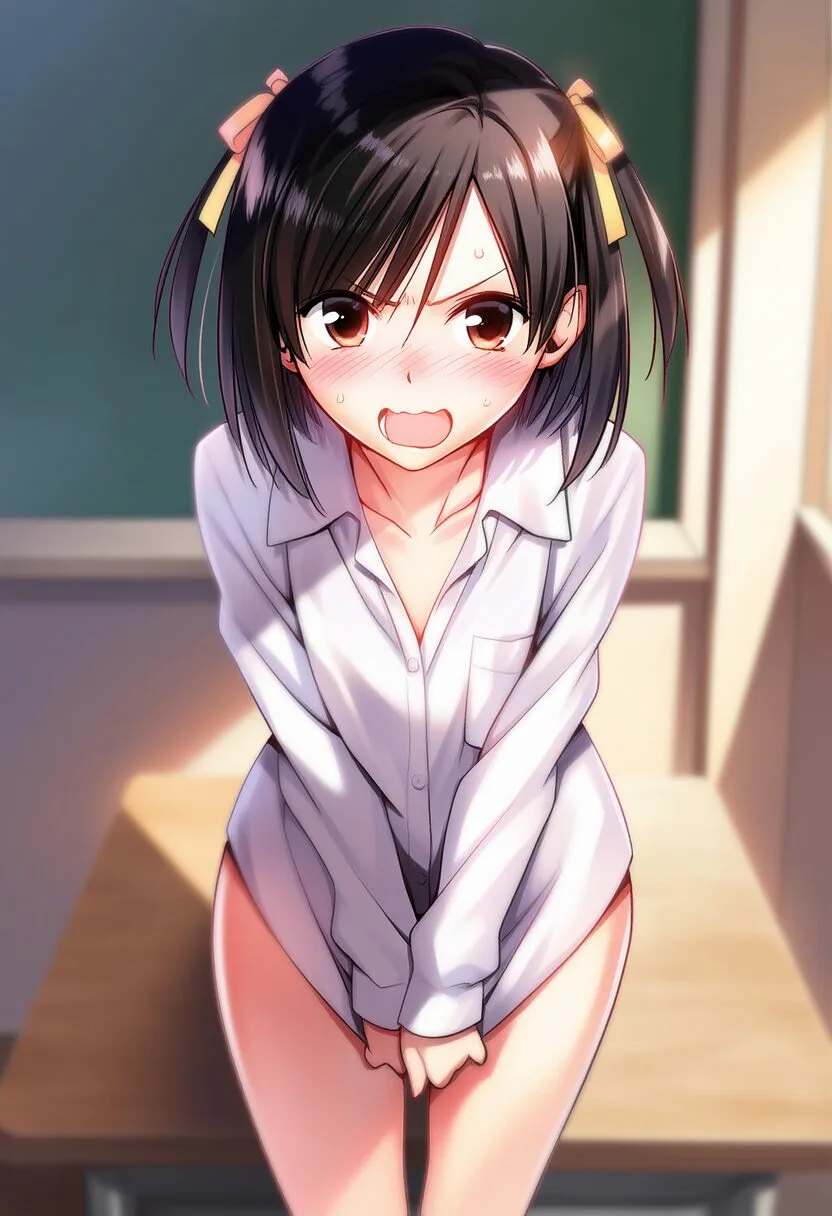サイドテール女子は見えそうで、見えない。