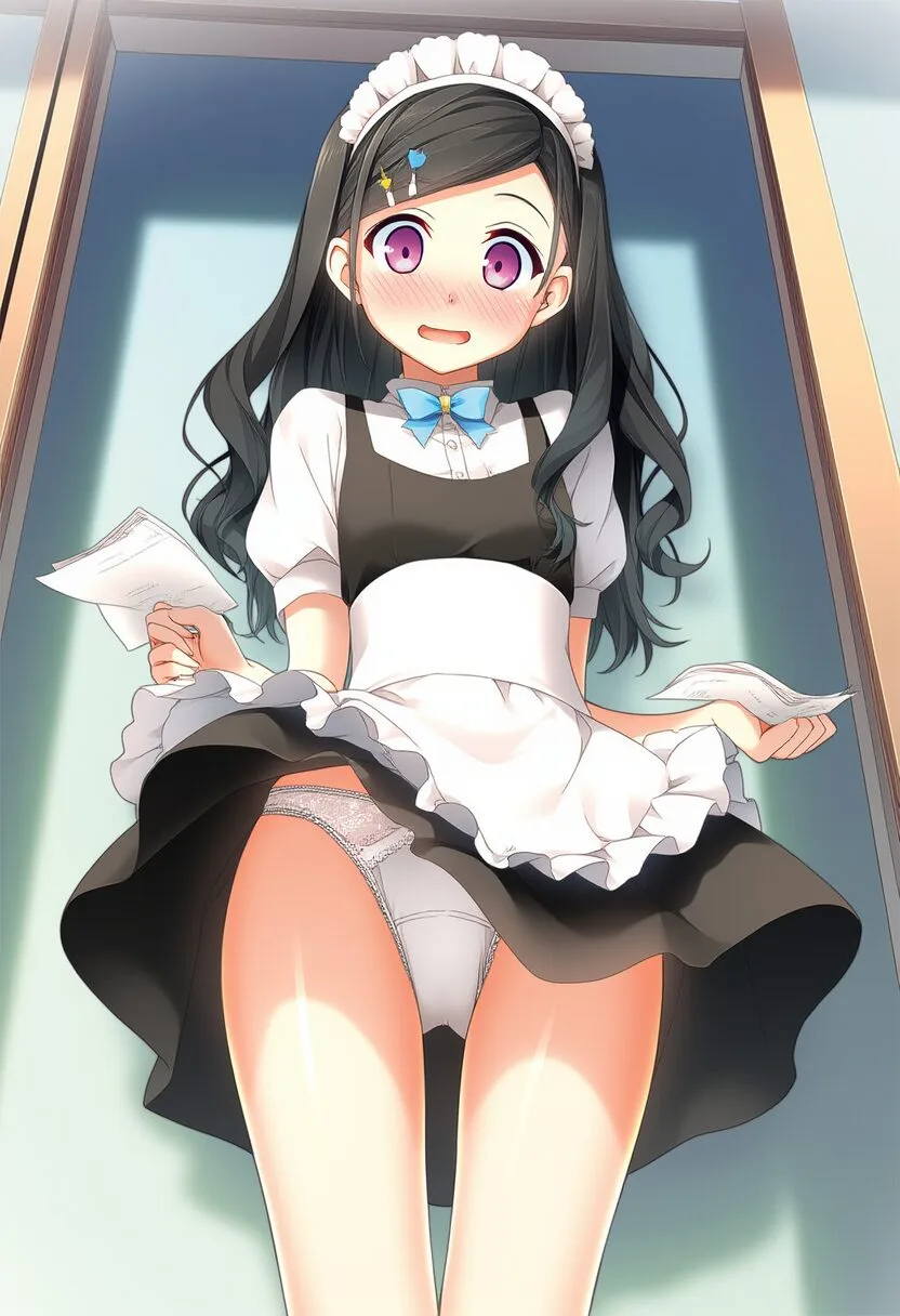 パンチラするヘアバンドの女子