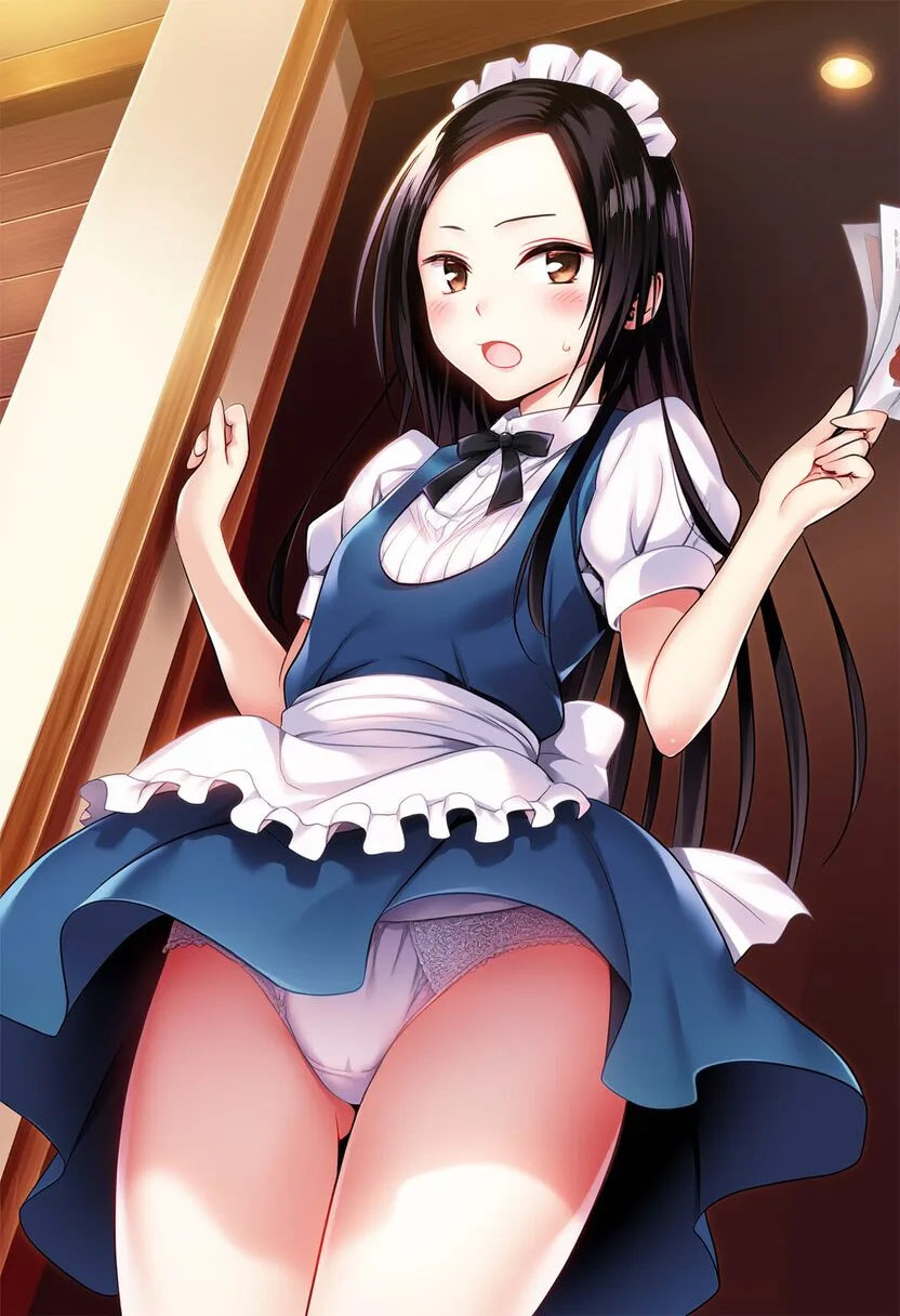 祈守ゆずははメイド姿でパンチラ