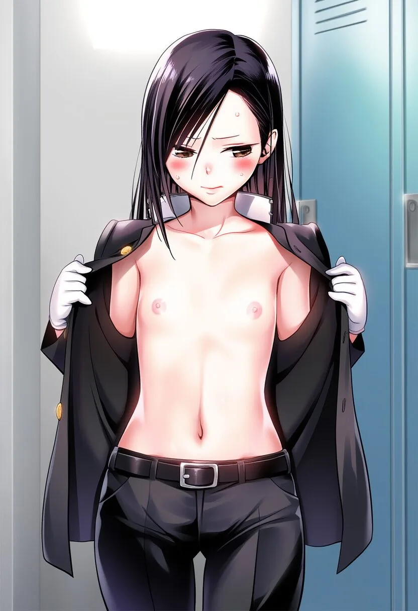 祈守ゆずはは学ランを脱いでおっぱい出す