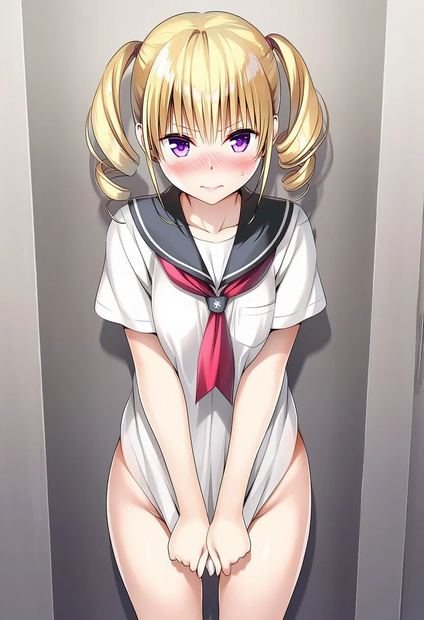 ツインテール金髪娘は恥ずかしい系の罰を受けている