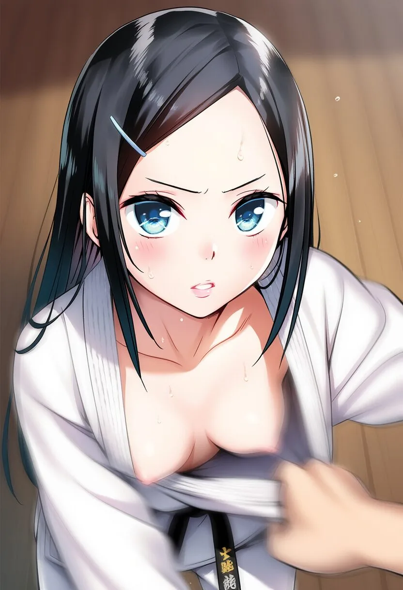 柔道中に胸ちらする可愛すぎる女の子