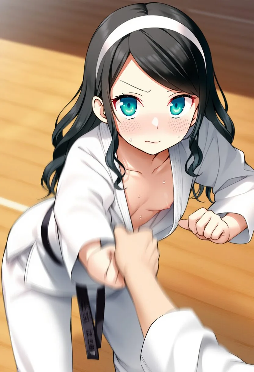 柔道中におっぱいポロリな朝霧ことは