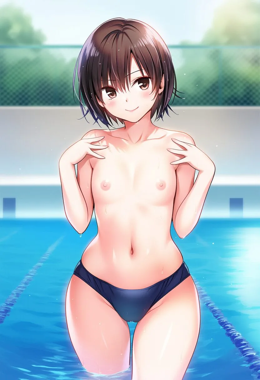 顔が近いトップレスのリズ