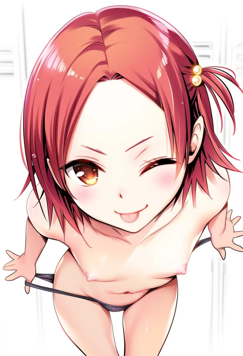 あかねはイタズラな笑顔で脱いでる