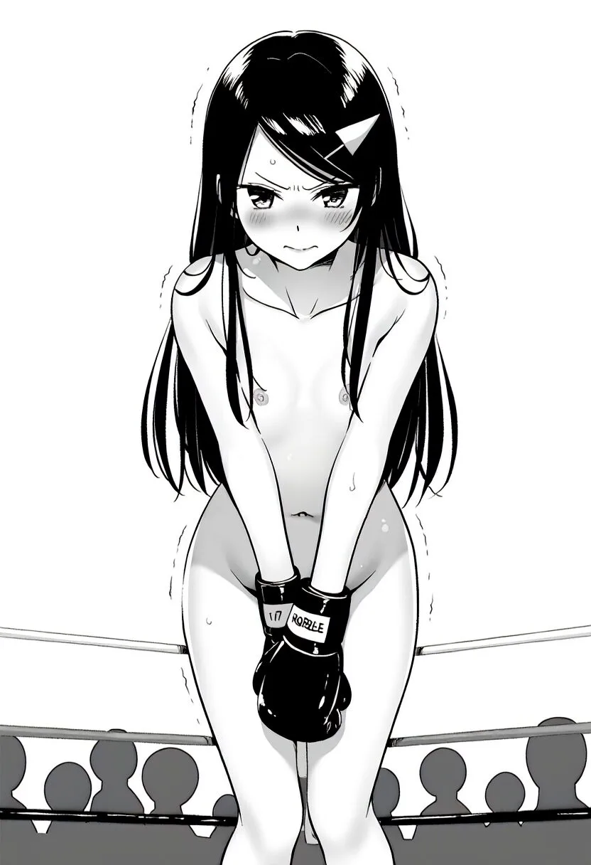 黒髪ロングのお嬢は全裸でボクシング