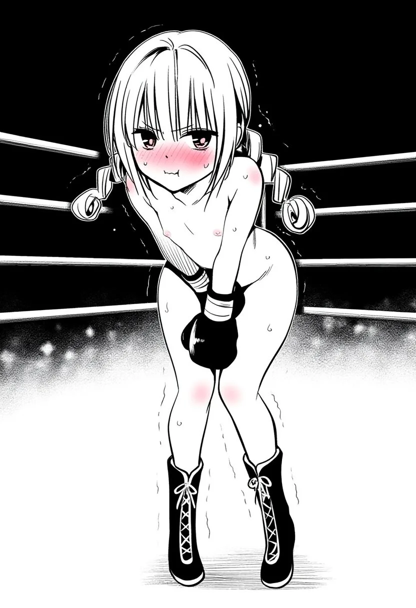 金髪ツインテール女子は全裸でボクシング