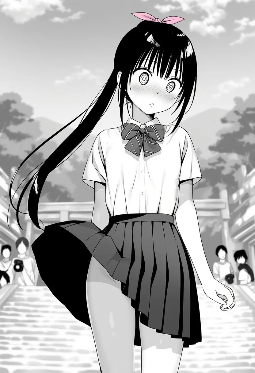 黒髪ポニテ女子はノーパンで撮影されている